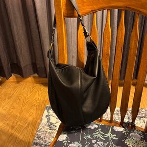 Elegant Black Leather Hobo Bag